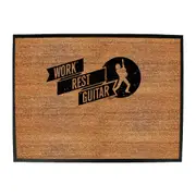 Work Rest Guitar Music - Funny Novelty Doormat Man Cave Floor mat
