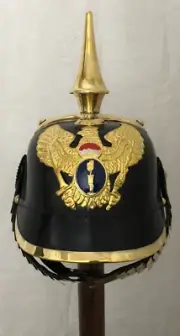 GERMAN Prussian PICKELHAUBE Helmet , Imperial Officer Spike Helmet