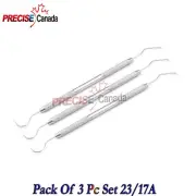 Set Of 3 Periodontal Explorer Scaler 23/17A Tartar Calculus Plaque Remover Tools