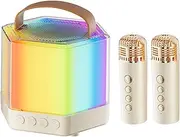 Karaoke Machine - Kids Karaoke Machine | Portable Karaoke Machine 2 Microphones | | Portable Karaoke Speaker | RGB Lighting Wireless Speaker Microphone Set | Wireless Karaoke Machine for Camping