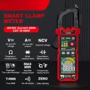 Clamp Meter 600A True RMS AC/DC Current Amp Meter Measures Current Voltage