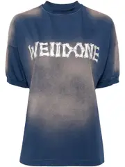 [We11done] Navy Washed Ribbed Tee
