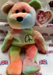 Ty VERY RARE, RETIRED “PEACE” Beanie Baby - MINT, TAG ERRORS