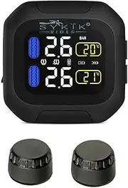 SYKIK Rider SRTP300 Wireless tire Pressure Monitoring System for Motorcycles with 1.5” Monitor. Check Your tire Pressure While Riding
