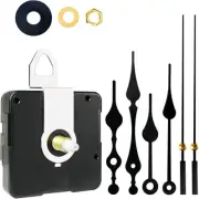 Clock Mechanism Replacement,Quartz Battery thread length 31/64 inch, Black