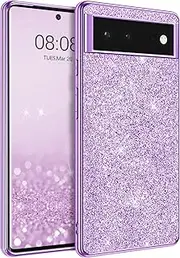 [BENTOBEN] Pixel 6 Case, Google Pixel 6 Case, Slim Luxury Glitter Sparkle Bling Bumper Drop Protection Girls Women Phone Covers for Pixel 6 (6.4 inch) 2021, Purple