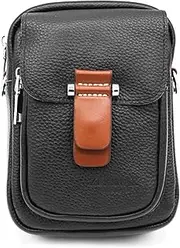 [Zerimar] Small Natural Leather Shoulder Bag - Leather Shoulder Bag - Casual Leather Shoulder Bag - Small Shoulder Bag - Unisex Shoulder Bag - Dimensions 18 x 12.5 x 8 cm