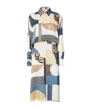 Fendi Patchwork Printed Drawstring-Waist Midi Dress IT40,IT44,IT42,IT38 multi-color