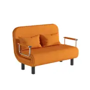 NNEOBA Orange Foldable Sofa Bed - Convertible Chair with Adjustable Height - Single Stool Design