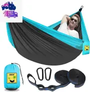 Camping Hammock Single Portable Hammocks with 2 Tree Straps and Attached Carry B