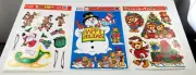 3 NEW Vintage Christmas / Winter Window Reusable Static Clings - Santa - Snowman