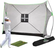 Golf Practice Net - 10 X 7 Ft Golf Hitting Net for Backyard with Dual-Turf Mat -