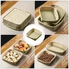 Bamboo Storage Basket Fruit Holder for Kitchen Retro Bread Bin Small