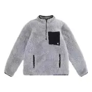 Hurley Boys Sherpa Cozy Quarter-Zip Jacket, Gray, Choose Size, NEW with Tags