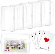 Aster Playing Deck Card Cases, 5 Pcs Clear Plastic Card Deck Storage Box, Plastic Case for Playing Cards Card Holder Storage Box Collectible Trading Card Cases for MTG TCG, Each Case for 100 Pcs Cards