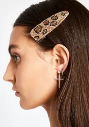 Fierce Kitty Rhinestone Hair Clip