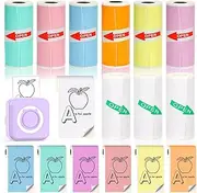 9 Rolls Mini Thermal Sticker Paper for Phomemo M02/T02 Mini Printer, Thermal Printer Paper with 57x25mm, Mini Thermal Printer Sticker Paper for Photo Journal Notes Memo