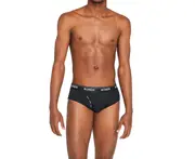 3 x Bonds Mens Gufront Microfibre Brief Black Underwear Elastane/Polyester - Black