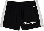 [Champion] Girls’ Side Taped French Terry Shorts (Navy/Oxford Heather Grey Stripe)