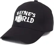 [MsLuLA] Men Sports Baseball Cap Wayne's Worlds Sports Cap Embroidery Casual Cotton Snapback Hat Sun Hat Hip Hop Hat Men Hats Black