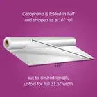 Clear Cellophane Wrap Roll 31.5 Inches Wide by 100 Feet Long Thick Cellophane...