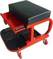 Workshop Stool Mechanic's Seat Rolling Creeper Seat Stool Mechanic Chair 4 Wheels Tray Tools Auto Repair Multifunctional Mobile Repair(Red (with Drawers))