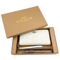 在飛比找蝦皮商城優惠-【COACH】C LOGO雙手掛吊飾長夾禮盒(白)