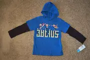 NWT Boys Paul Frank Long Sleeve Hooded Print Shirt Blue Size 4T Really cute LQQK