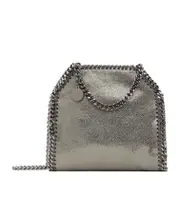 Stella McCartney Falabella Logo Charm Micro Tote Bag One size Steel Grey