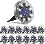 OULONGER Solar Lights Outdoor,12 Pack Solar Lights Outdoor Waterproof,Garden Ground Light Landscape Lighting for Outside Patio Pathway Yard Lawn Driveway Deck Step Walkway(White Light)