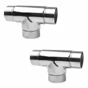 2 1.5" Tee Handrail Fitting Handicap Connector Stainless | Renovator's Supply