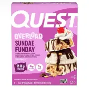 New QUEST Overload Sundae Funday Sprinkles Caramel Protein 8.89oz (1 Box)