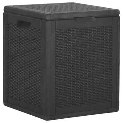 90L Outdoor Storage Box Garden Patio Tool Toy Container Bench Seat Chest Black