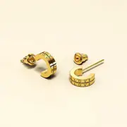 Iris Zircon Gold Hoop Earrings