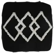 Amelia Black Cotton Square Cube Ottoman