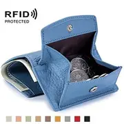 Genuine Leather Women Wallets and Purses Fashion Small Wallet with Mini Coin Pocket Rfid Blocking Purse