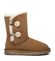 Twin Button Short Sheepskin Boots chestnut - AU Ladies 4/ AU Men 2/ EU35 chestnut - AU Ladies 4/ AU Men 2/ EU35