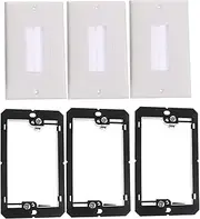 Tofficu 3Pcs Single Brush Wall Plate with Low Voltage Mounting Bracket Gang Design for Professional Wiring Durable Flexible for Wall Installations