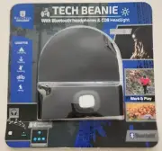 NEW Beanie Hat with Bluetooth Headphones COB HEADLAMP Black MULTITECH EXPLORER