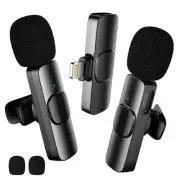 Upgraded 2-Pack Lavalier Wireless Microphones for iPhone and iPad, Mini Micro...