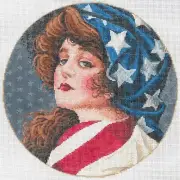 Needlepoint Handpainted Sandra Gilmore Sweet Liberty 8"