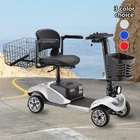 4 Wheels Mobility Scooter with 2 baskets Electric Motorised Power Folding Silver