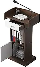 Lectern Podium Stand, Lectern Podium Stand,Lectern Podium Stand,Large Podium Stand Brown Lectern Podium, Office Hall Churches Podium Pulpits, Retro Presentation Stand for R,