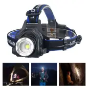 Super Bright LED Zoom Headlamp USB Rechargeable Headlight Head Torch Outdoor