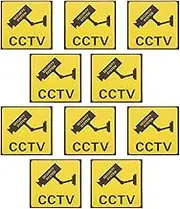 TEHAUX Cctv Warning Stickers 10 Pack Adhesive Surveillance Signs for Home Security Office Protection