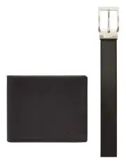 [Fossil] Derrick Belt & Wallet Gift Pack in Black
