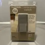LUTRON Switch & Wallplate SET Claro CW-1-GR and CA-1PSH-GR Gloss Finish Grey