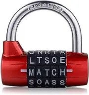 Locker Lock, 5 Digit Combination Lock, Changeable Combination Robust Security Padlock (Red)