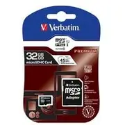 Verbatim 32GB MicroSD SDHC SDXC Class10 UHS-I Memory Card 45MB/s Read 10MB/s Write 300X Read Speed with standard SD adaptor