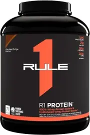 Rule1 R1 100% Whey Protein Isolate and Hydrolysate Protein Powder 5 Lb, Choco...